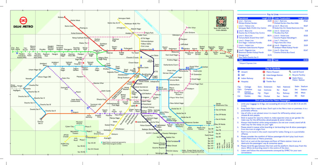 Delhi metro map 2020